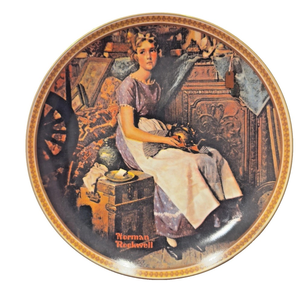 Norman Rockwell's "Dreaming in the Attic" Plate - The Edwin M. Knowles China Co.